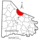 Map of Cecil Township, Washington County, Pennsylvania Highlighted